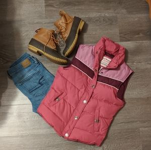 Colorblock puffy vest